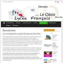 Recrutement – Lycée Français de Port Vila