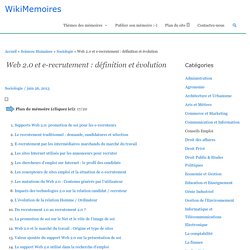 Web 2.0 et e-recrutement : définition et évolution - WikiMemoires
