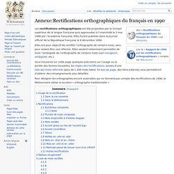 Annexe:Rectifications orthographiques du français en 1990
