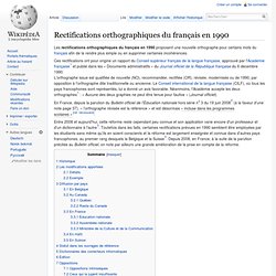 Rectifications orthographiques du français en 1990