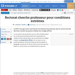 France : Rectorat cherche professeur pour conditions extrêmes
