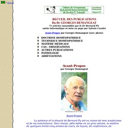 Recueil des publications du Dr Georges Demangeat