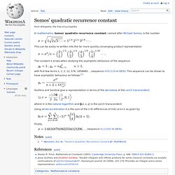 Somos' quadratic recurrence constant