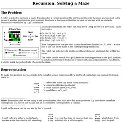 Recursion: Solving a Maze