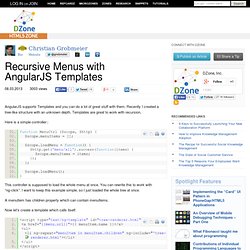 Recursive Menus with AngularJS Templates