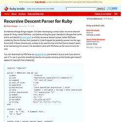 Recursive Descent Parser for Ruby