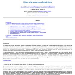 FBD : Cómo citar recursos electrónicos / A. Estivill y C. Urbano