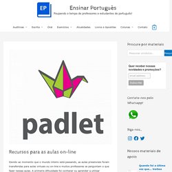 Recursos para as aulas on-line : Ensinar Português