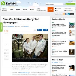 Cars Could Run on Recycled Newspaper