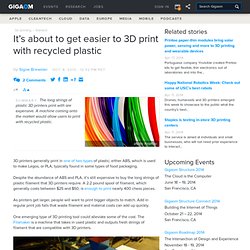 It’s about to get easier to 3D print with recycled plastic