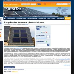 Recycler des panneaux photovoltaïques