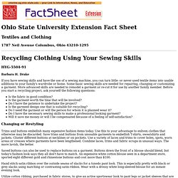 Recycling Clothing Using Your Sewing Skills, HYG-5504-91