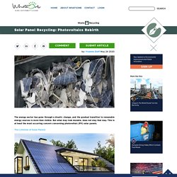 Solar Panel Recycling: Photovoltaics Rebirth