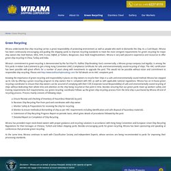 Green Recycling - Wirana Shipping Corporation – Maritime Vessels Provider