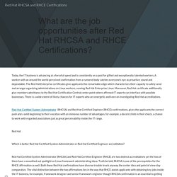 What are the job opportunities after Red Hat RHCSA and RHCE Certifications?