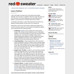 Red Sweater Blog - Learn Python