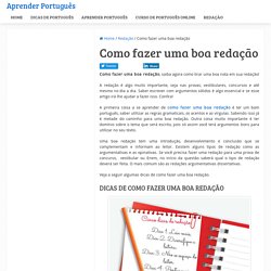 Como fazer uma boa redação - Aprender Português