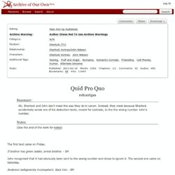 Quid Pro Quo - redcarrigan - Sherlock