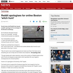 Reddit apologises for online Boston 'witch hunt'