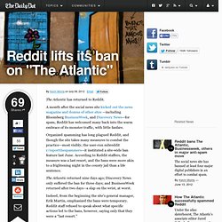 Reddit lifts its ban on "The Atlantic"