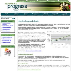 Redefining Progress - Genuine Progress Indicator