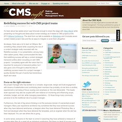 Redefining success for web CMS project teams