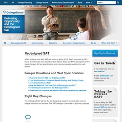 Redesigned SAT - College Board - Changes to the SAT Spring 2016