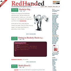 Start - RedHanded » sneaking Ruby through the system - Pentadactyl