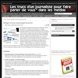 Le communiqué de presse