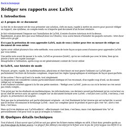 Rédiger un rapport rapidement avec LaTeX