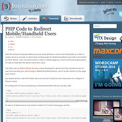 PHP Code to Redirect Mobile/Handheld Users