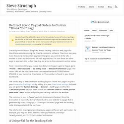 Redirect Ecwid Paypal Orders to Custom "Thank You" Page - Steve Struemph