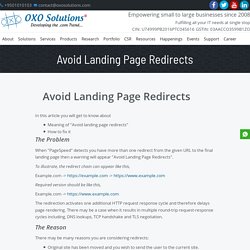 Why Avoid Landing Page Redirect?