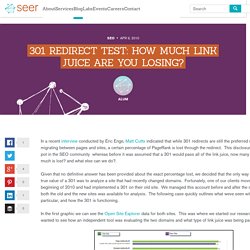 301 Redirect Test: How Much Link Juice are YOU Losing?
