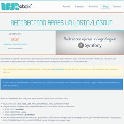 Redirection après un login/logout en fonction du rôle