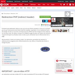 PHP - Rediriger sur une autre page (redirection)