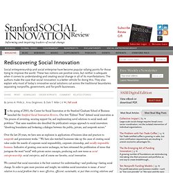 Rediscovering Social Innovation