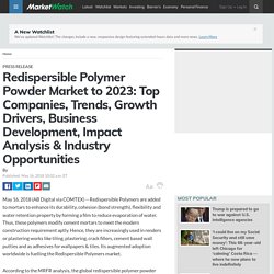 Redispersible Polymer Powder Market to 2023: Top Companies, Trends, Growth Drivers, Business Development, Impact Analysis & Industry Opportunities