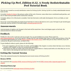 Picking Up Perl, a Freely Redistributable Perl Tutorial Book