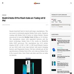 Redmi Note 8 Pro Flash Sale Date