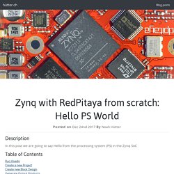 Zynq with RedPitaya from scratch: Hello PS World