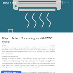 Ways to Reduce Home Allergens with HVAC System - BEST AC IN INDIA
