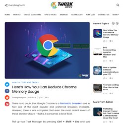 Here’s How You Can Reduce Chrome Memory Usage
