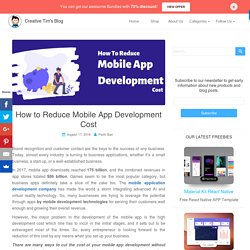 How to Reduce Mobile App Development Cost - Creative Tim's Blog