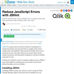 Reduce JavaScript Errors with JSHint