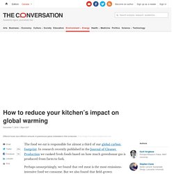 Your kitchen and the planet: the impact of our food on the environment
