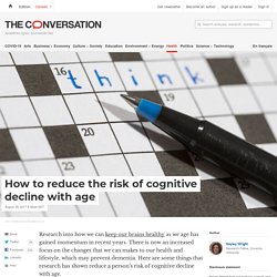How to reduce the risk of cognitive decline with age