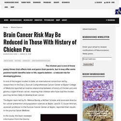 Brain Cancer Risk May Be Reduced in Those With History of Chicken Pox – Neuroscience News