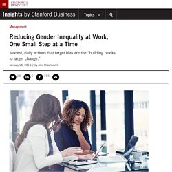 Reducing Gender Inequality at Work, One Small Step at a Time