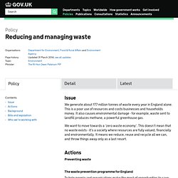 Reducing and managing waste - Policy